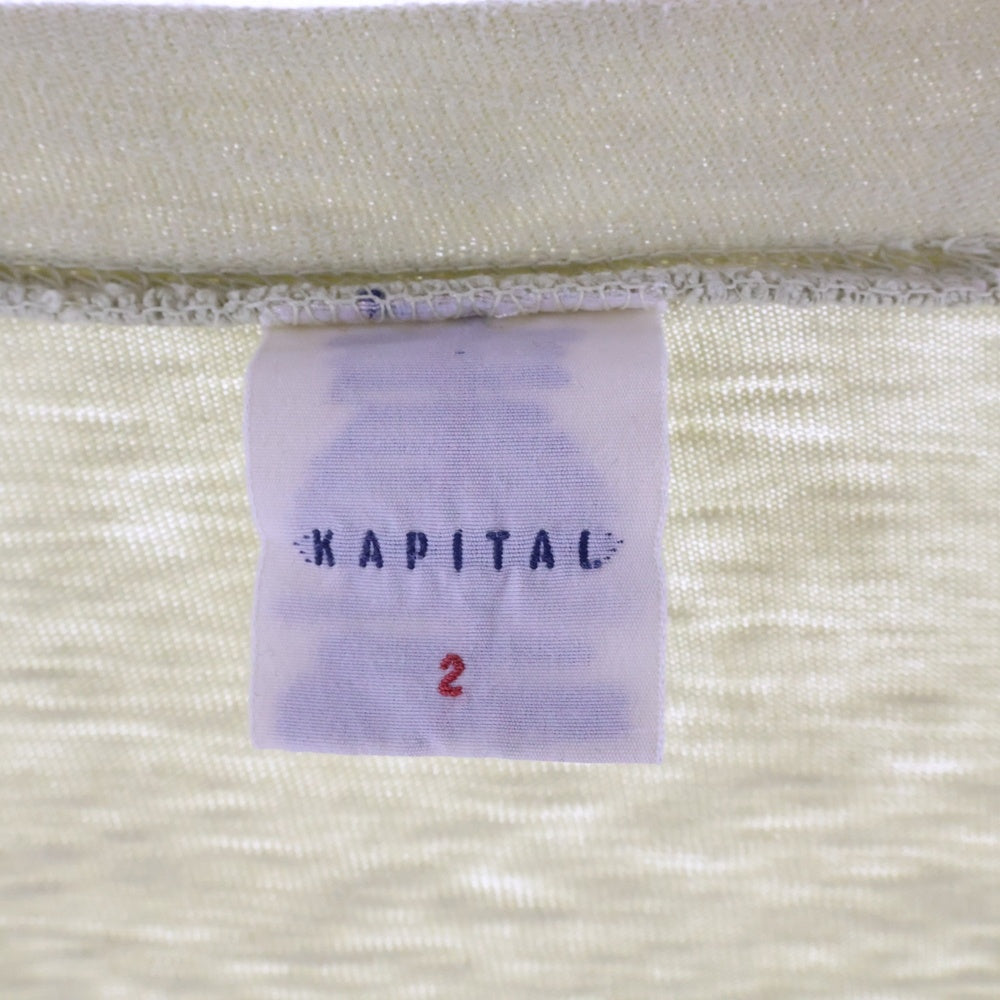 KAPITAL(キャピタル) オーバーサイズ コットン 長袖Tシャツカットソー イエロー