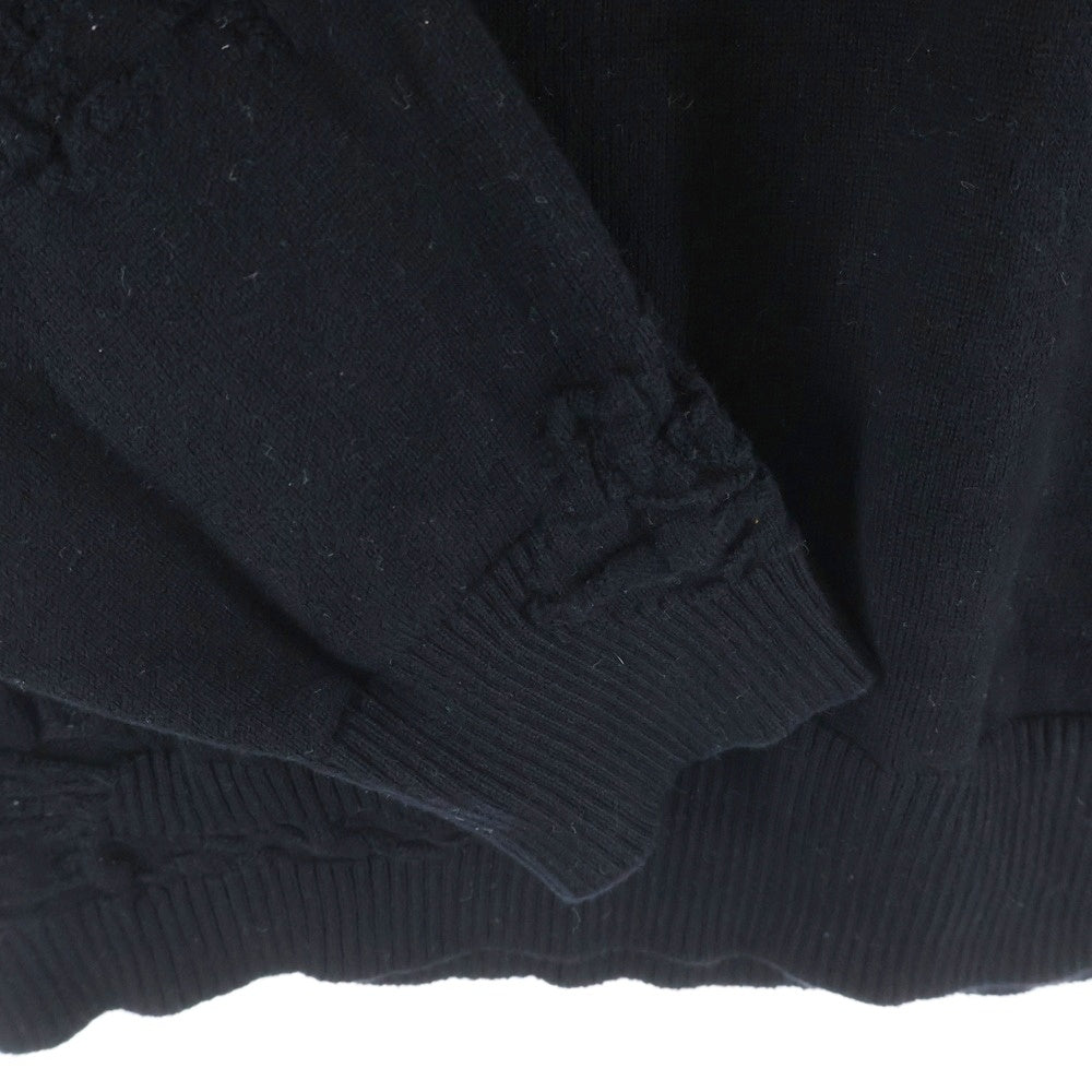 STONE ISLAND(ストーンアイランド) Sweater 7815515B3 総柄 ロゴワッペン クルーネックスウェットトレーナー ブラック