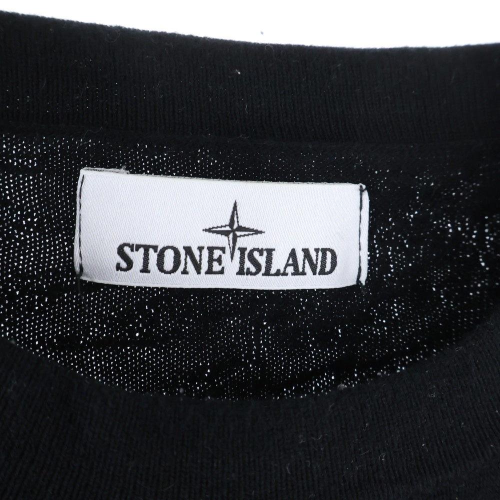 STONE ISLAND(ストーンアイランド) Sweater 7815515B3 総柄 ロゴワッペン クルーネックスウェットトレーナー ブラック