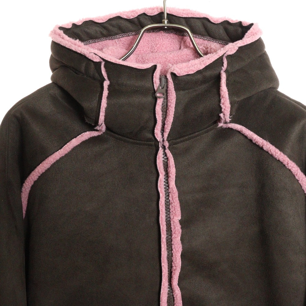 Palace Skateboards(パレススケートボーズ) 25AW SHERPA FAUX SUEDE HOODED JACKET スエード ボア ジャケット フーディ ブラウン/ピンク