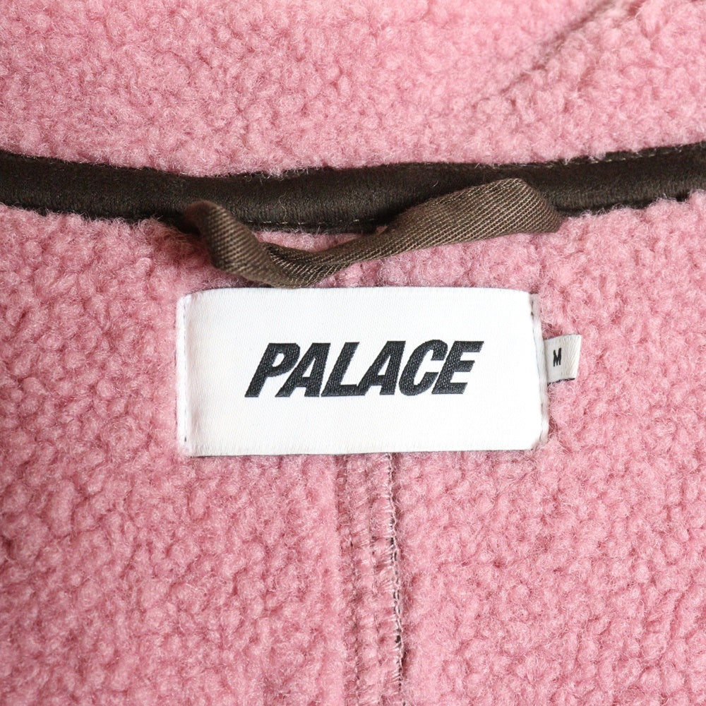 Palace Skateboards(パレススケートボーズ) 25AW SHERPA FAUX SUEDE HOODED JACKET スエード ボア ジャケット フーディ ブラウン/ピンク