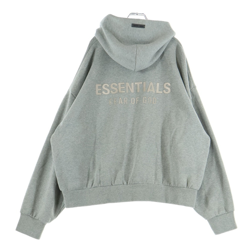 FEAR OF GOD ESSENTIALS(フィアオブゴッド エッセンシャルズ) Logo Hoodie フロントラバーロゴ バックロゴ プルオーバーパーカー フーディ グレー