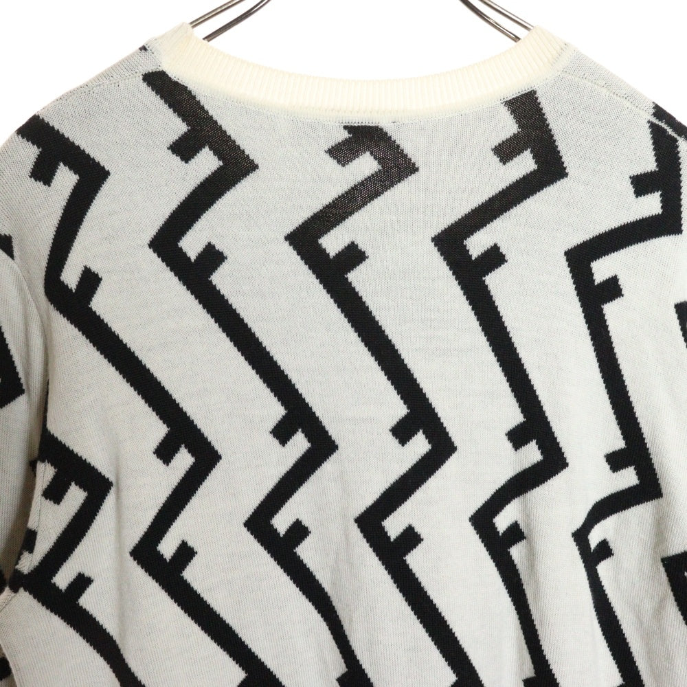 FENDI(フェンディ) FF柄クルーネックニットセーター ホワイト FZZ489 A93S