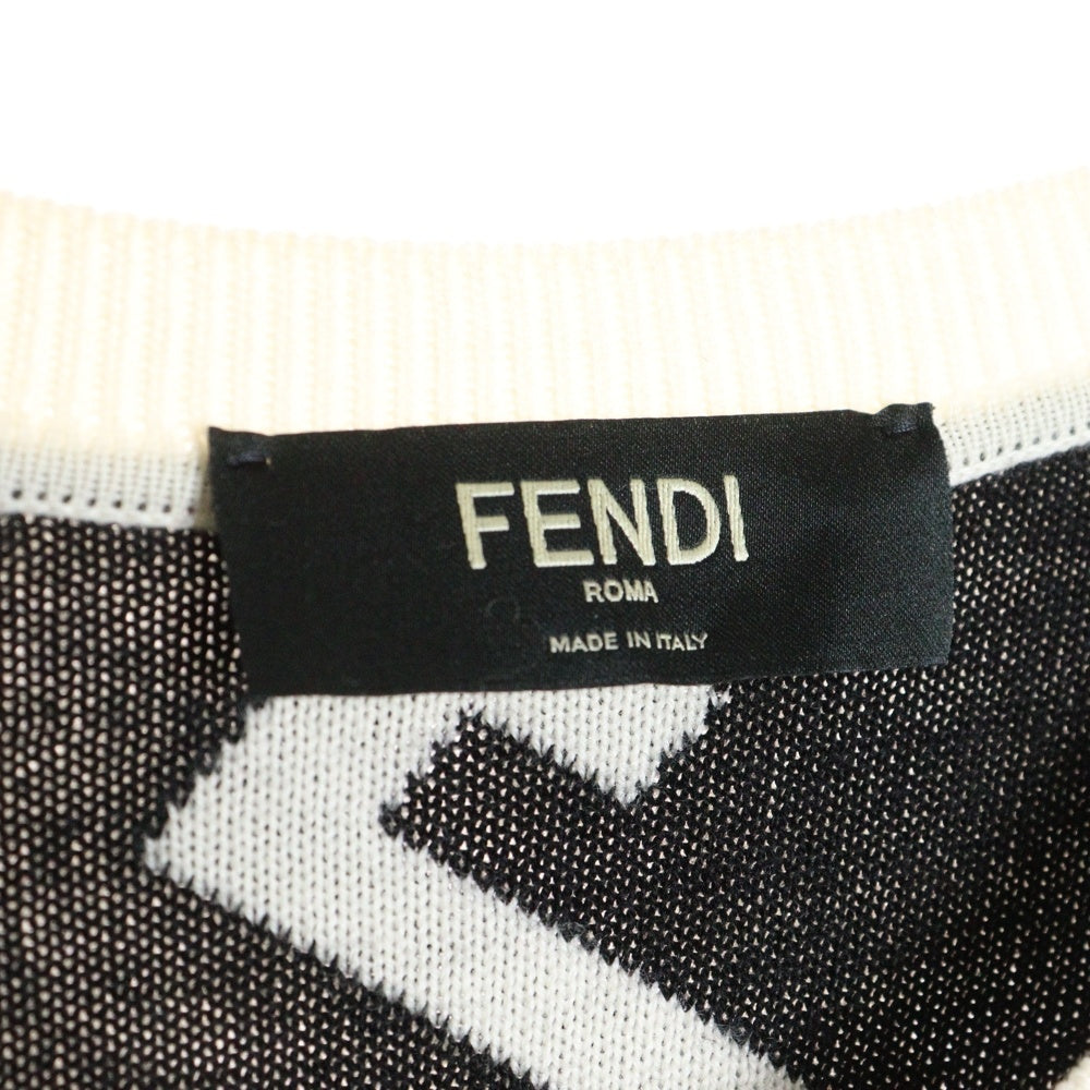 FENDI(フェンディ) FF柄クルーネックニットセーター ホワイト FZZ489 A93S