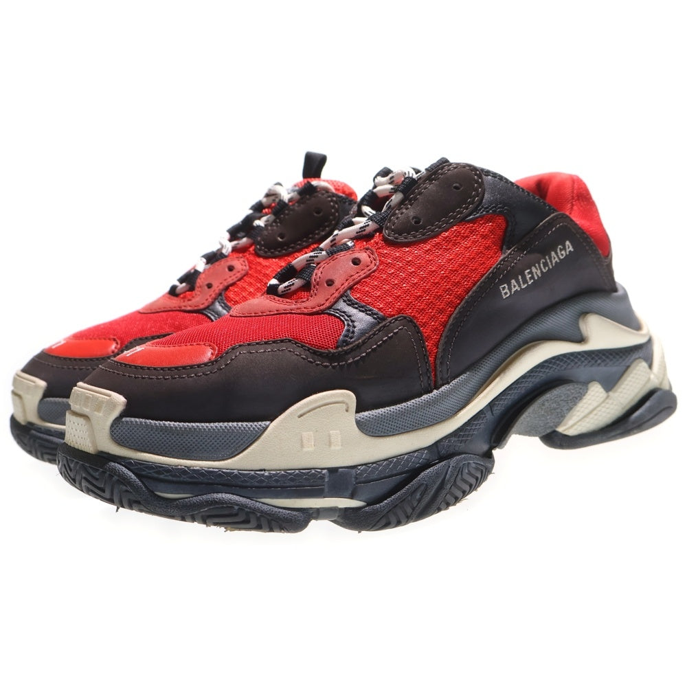 BALENCIAGA(バレンシアガ) TRIPLE S 516440 トリプルエス レースアップローカットスニーカー レッド/ブラック