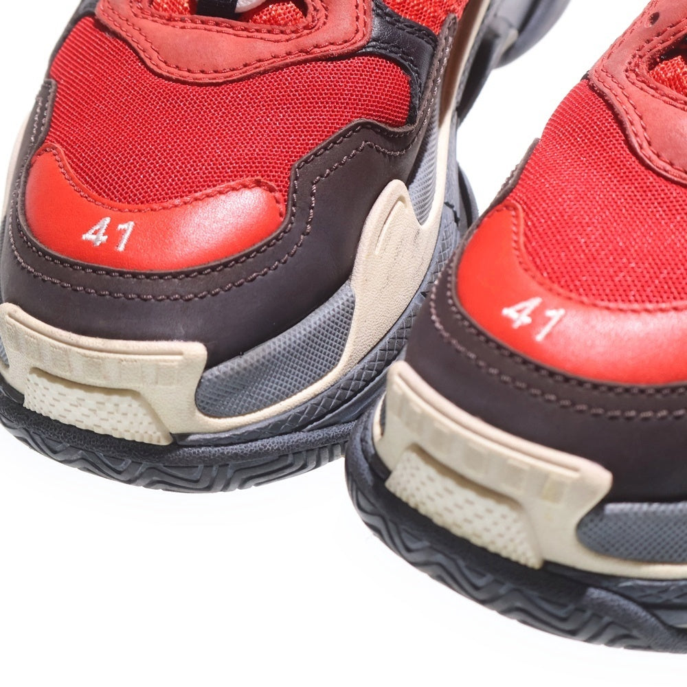 BALENCIAGA(バレンシアガ) TRIPLE S 516440 トリプルエス レースアップローカットスニーカー レッド/ブラック