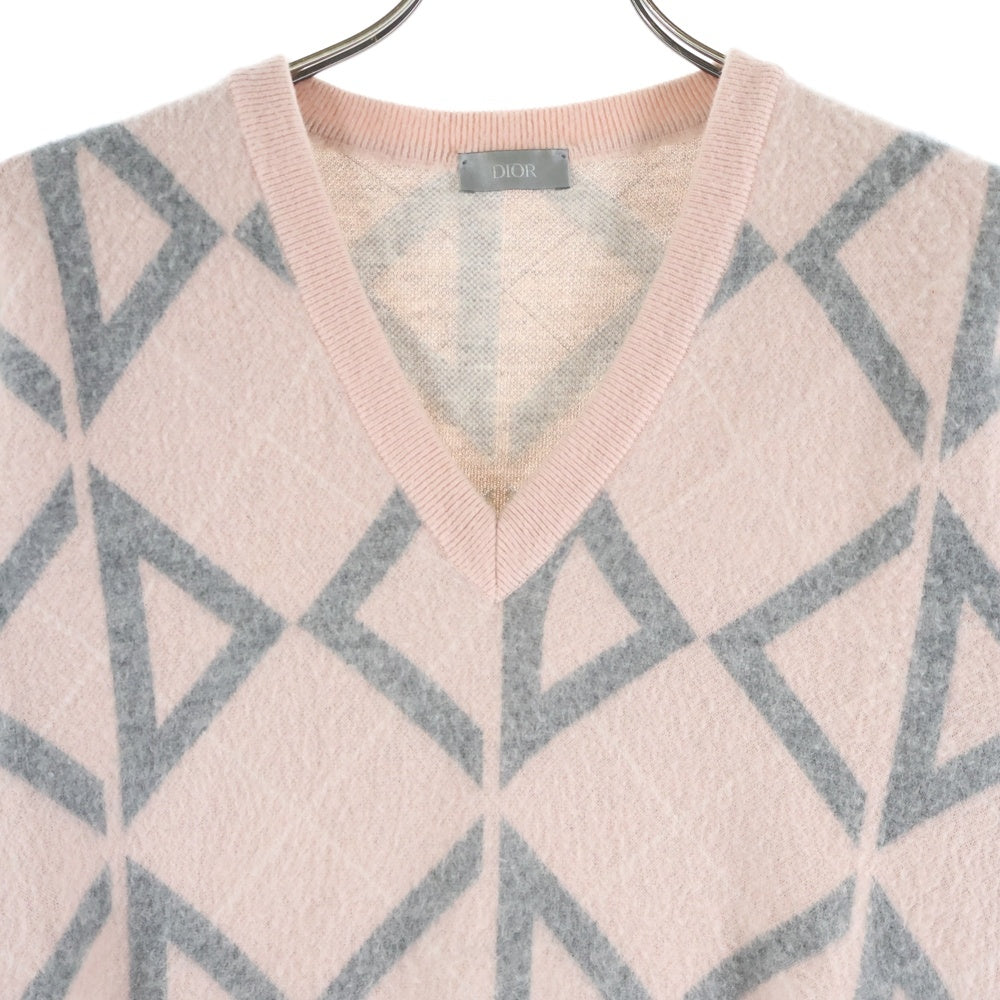 DIOR(ディオール) Vネック カシミア ニットセーター ピンク 933M623AT984