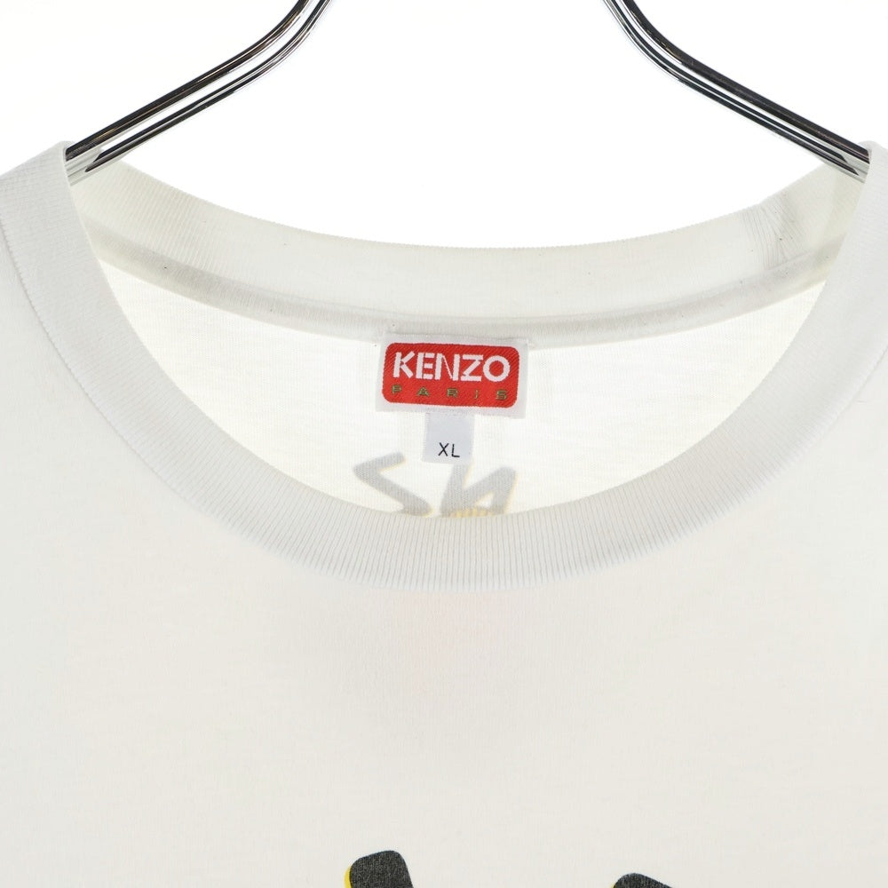 KENZO(ケンゾー) 24SS グラフィック ロゴ プリント クルーネック半袖Tシャツカットソー ホワイト FE55TS2794SG