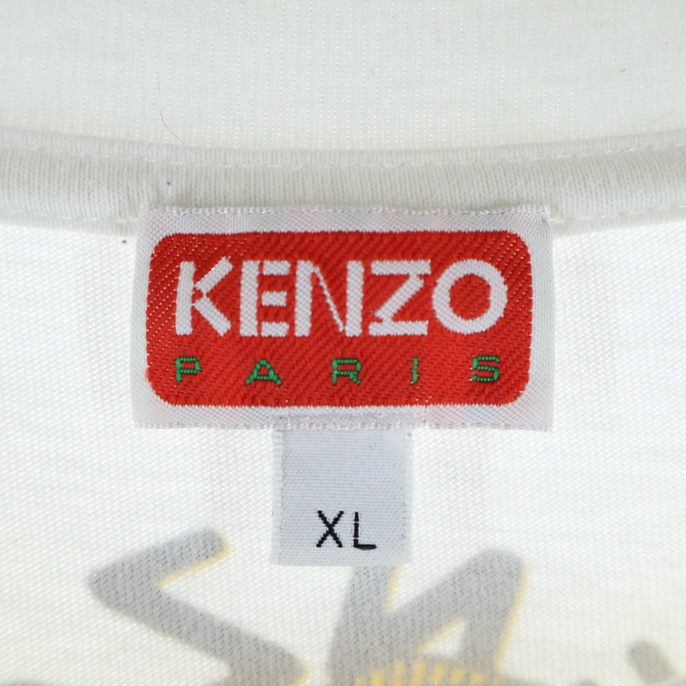 KENZO(ケンゾー) 24SS グラフィック ロゴ プリント クルーネック半袖Tシャツカットソー ホワイト FE55TS2794SG