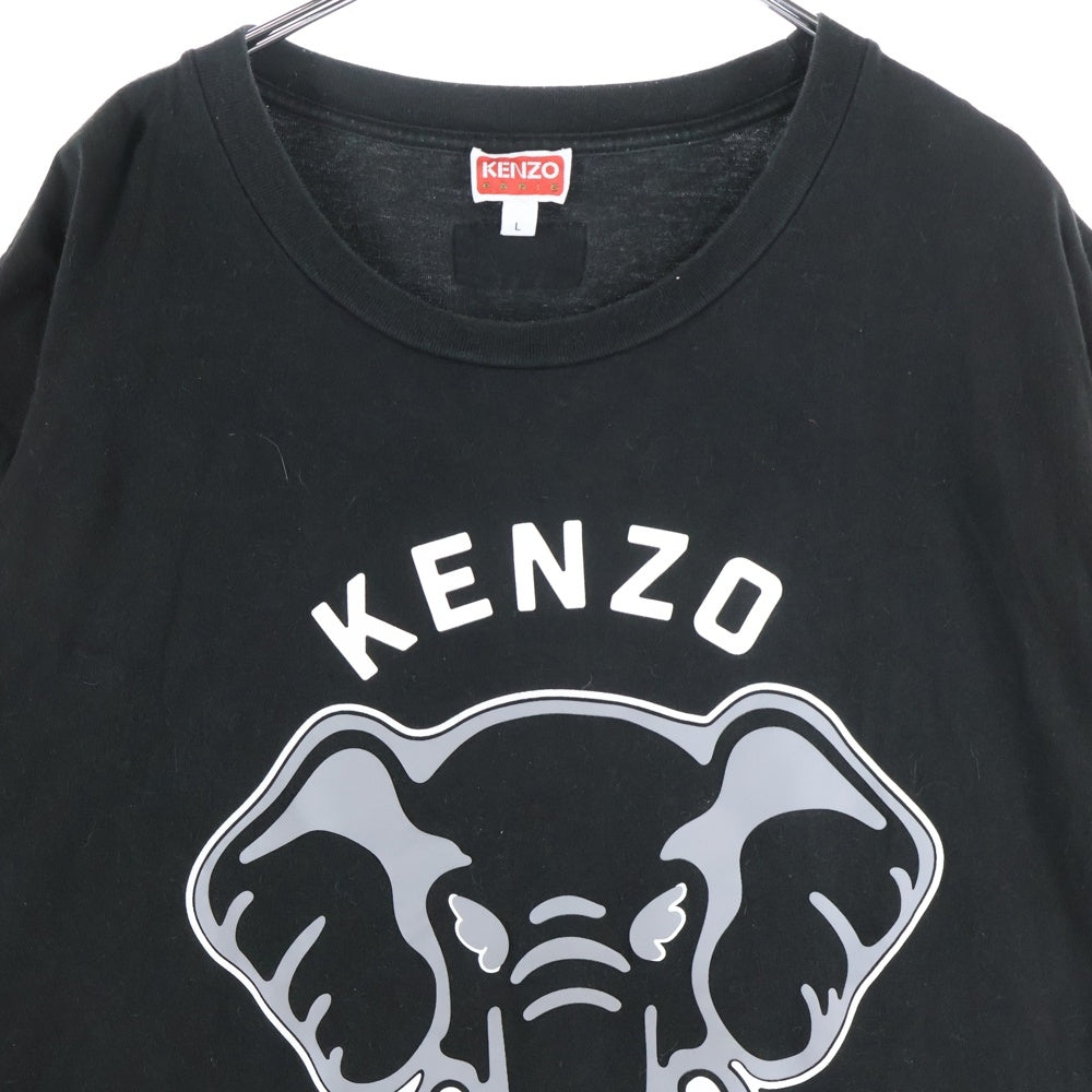 KENZO(ケンゾー) Varsity Jungle バーシティ ジャングル オーバーサイズ クルーネック半袖Tシャツカットソー ブラック FD65TS0064SG