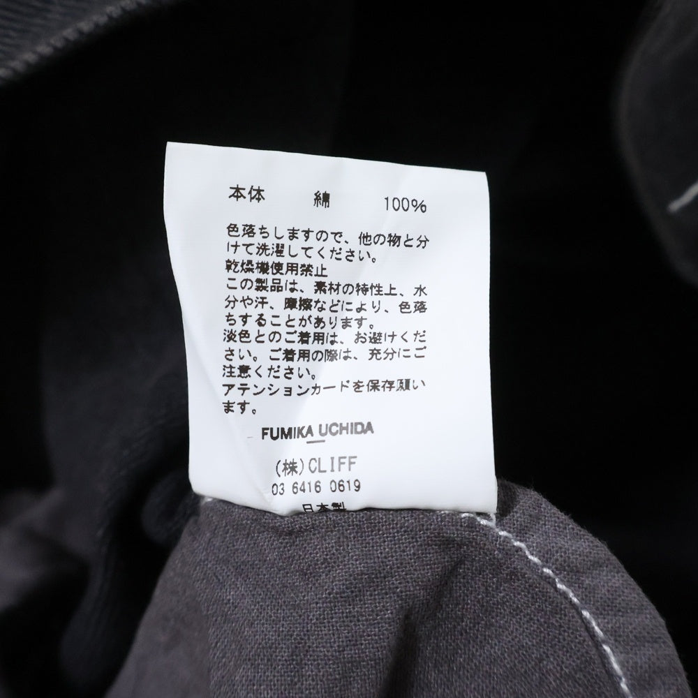 FUMIKA UCHIDA(フミカウチダ) 15oz BLACK DENIM CENTER PRESS センタープレス デニムパンツ ジーンズ ブラック レディース FU-I-PT010