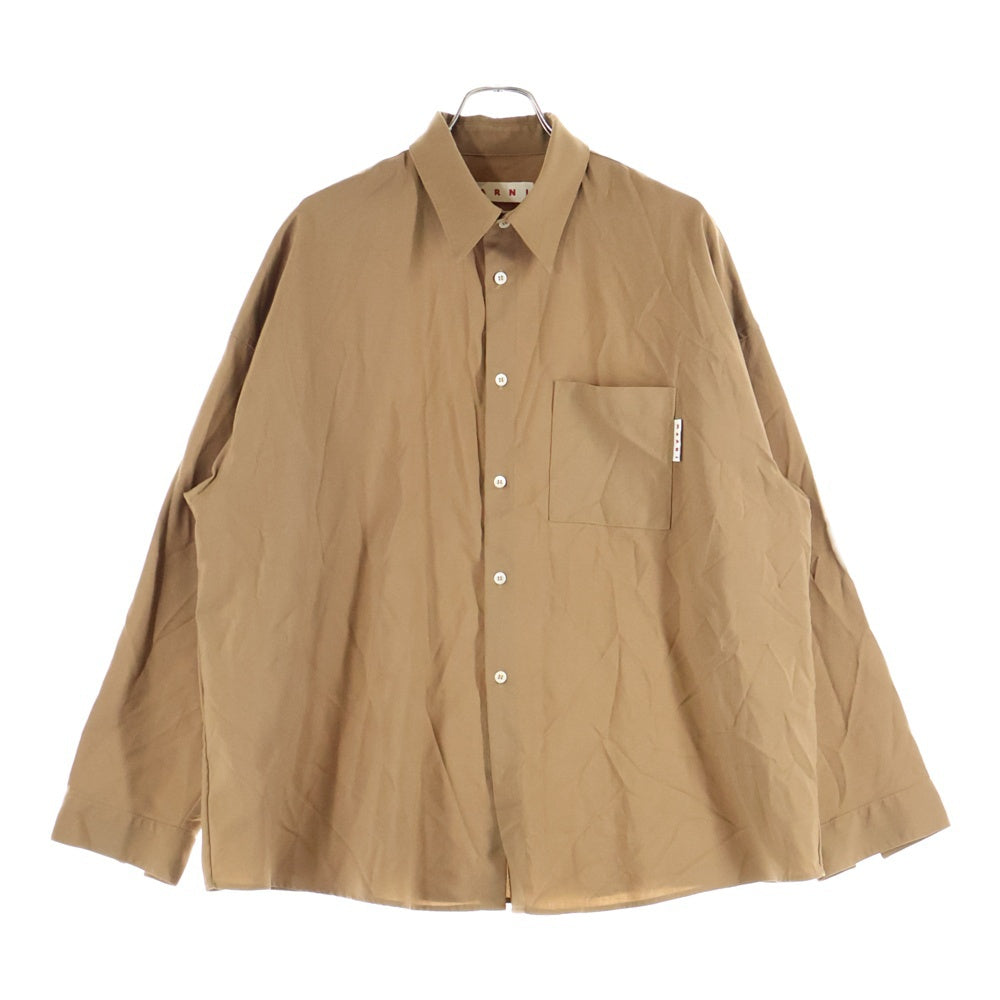 MARNI(マルニ) Wool Tropical Shirt ウールトロピカル 長袖シャツ ブラウン CUMU0061A1 TW839