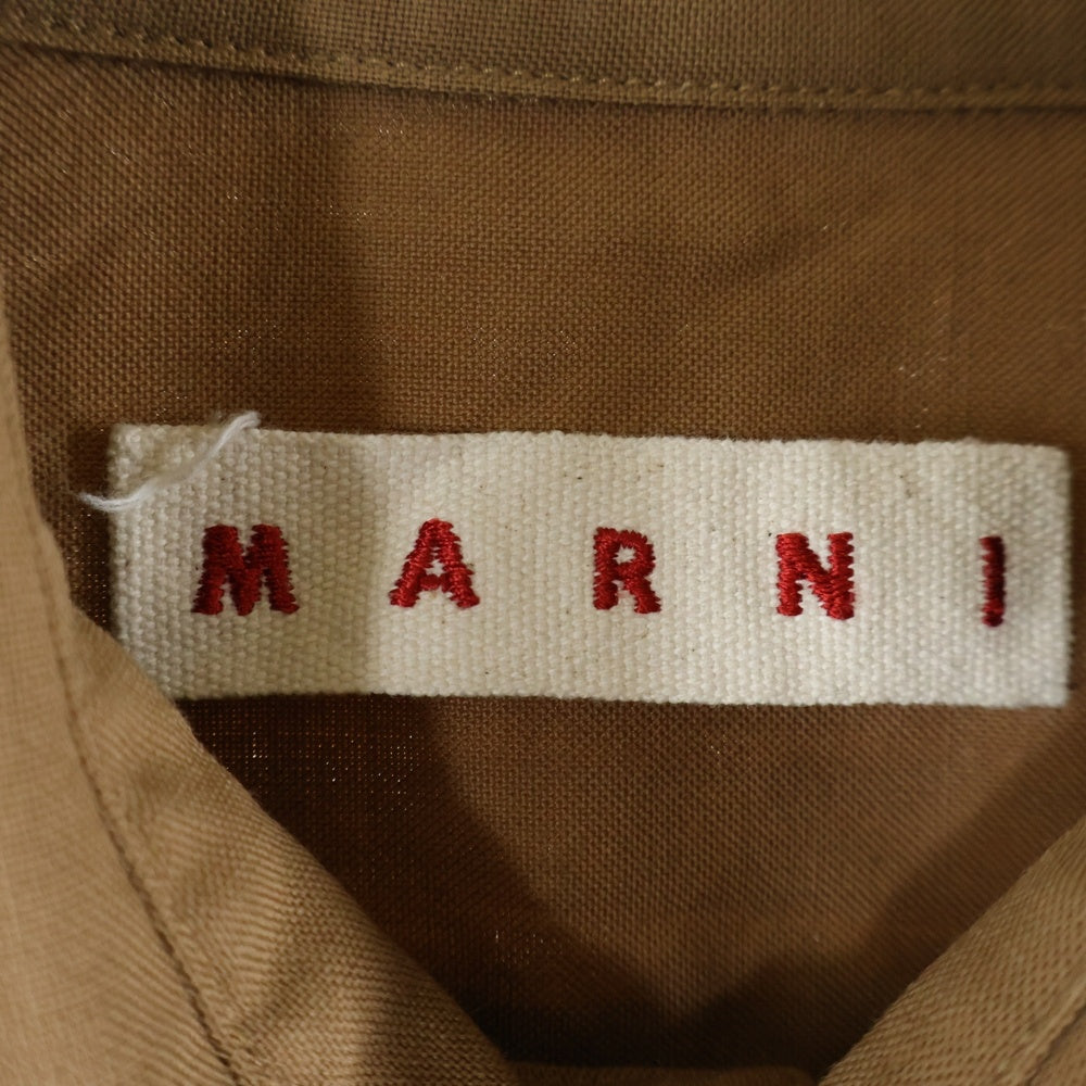 MARNI(マルニ) Wool Tropical Shirt ウールトロピカル 長袖シャツ ブラウン CUMU0061A1 TW839