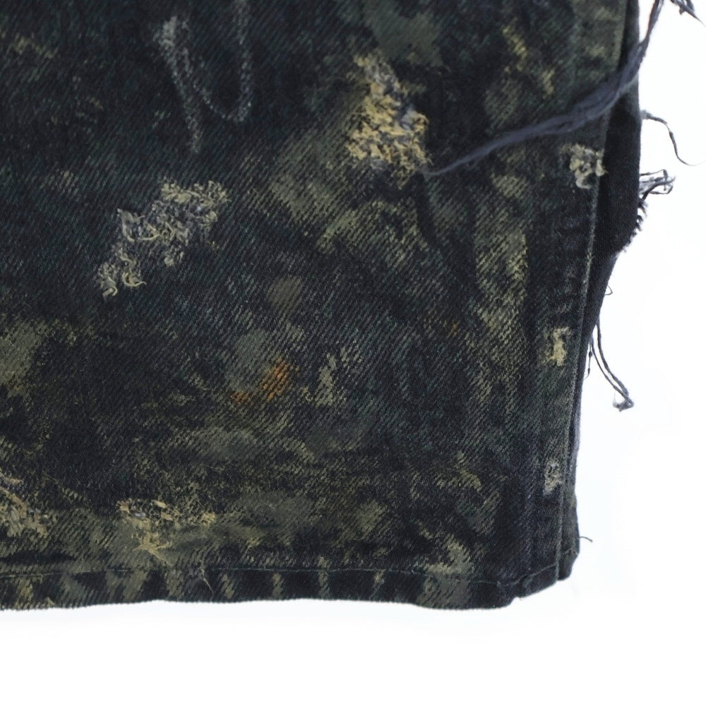 BALENCIAGA(バレンシアガ) 23SS SUPER DESTROYED BAGGY 745248 TBP47 スーパーデストロイ加工 ラージフィットバギーデニムパンツ ジーンズ ブラック