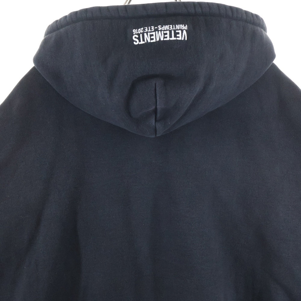 VETEMENTS(ヴェトモン) 16SS Taitanic Hoodie SS16TP16 タイタニックフーディ プルオーバーパーカー ブラック