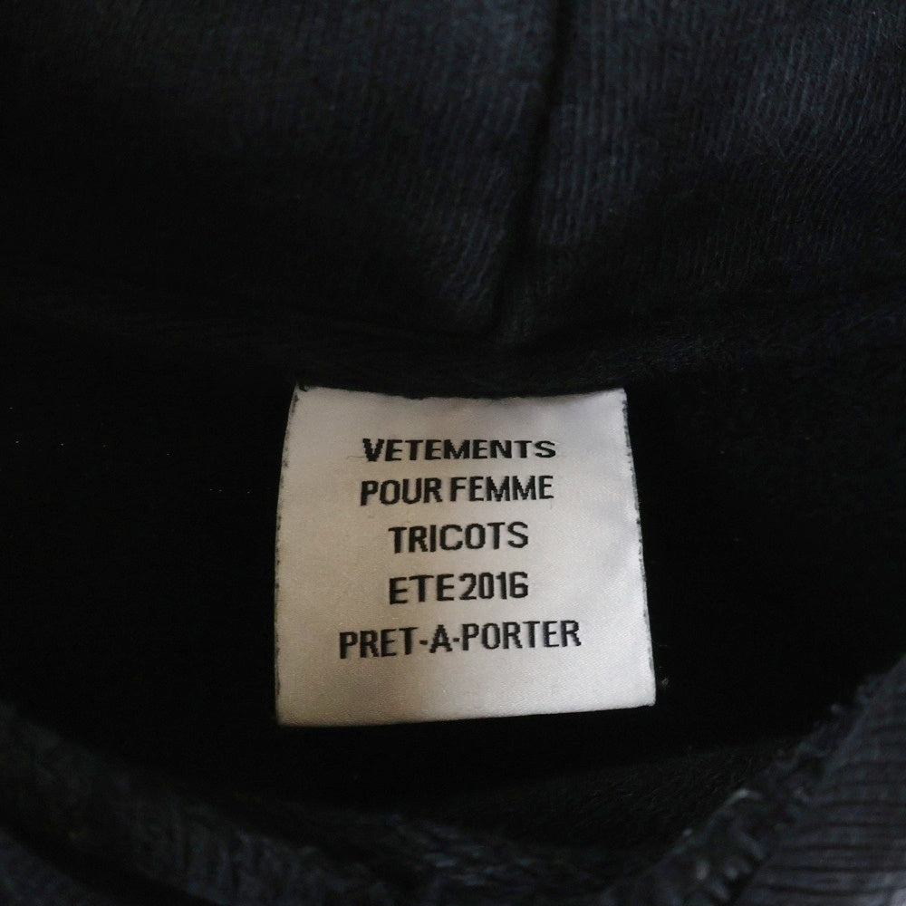 VETEMENTS(ヴェトモン) 16SS Taitanic Hoodie SS16TP16 タイタニックフーディ プルオーバーパーカー ブラック