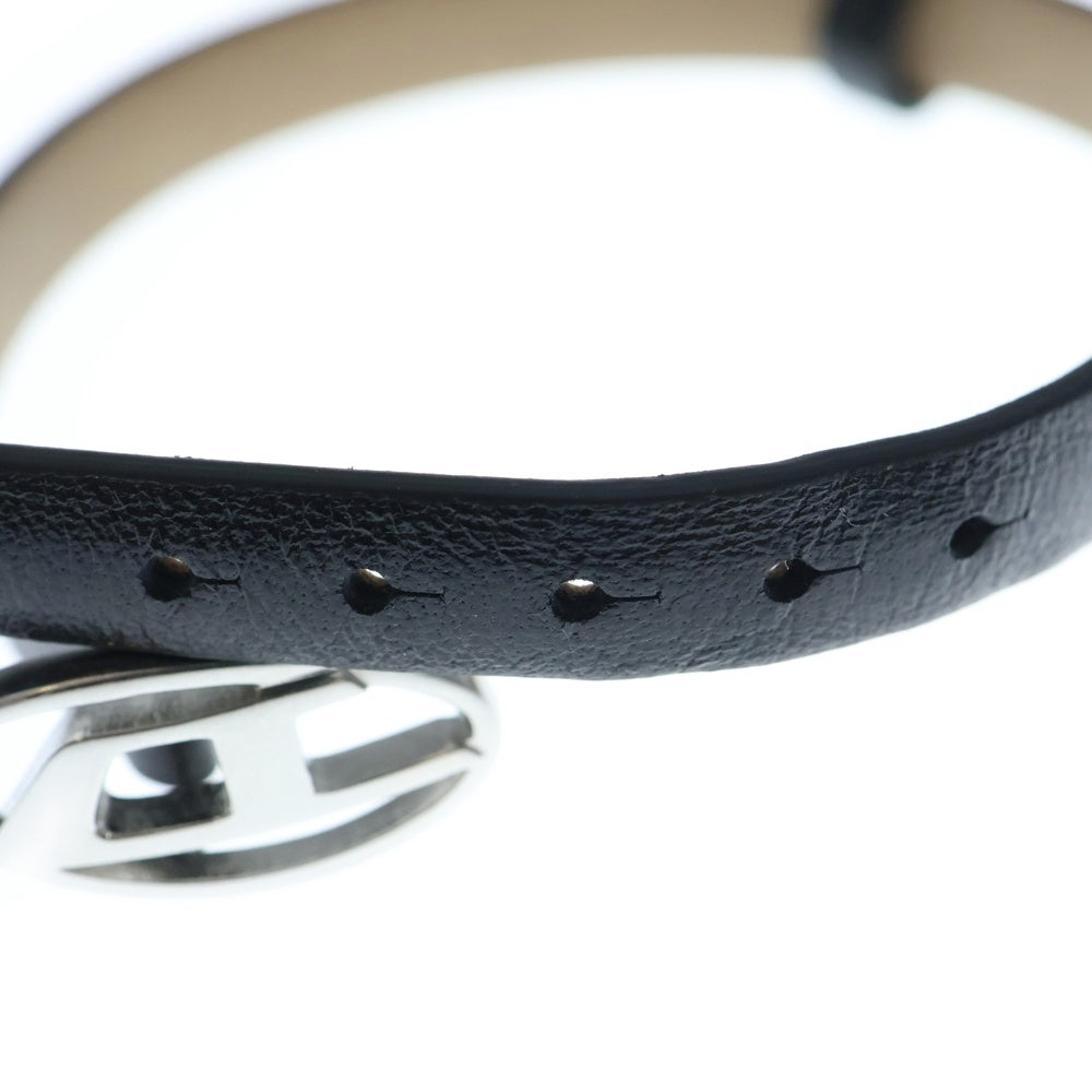 DIESEL(ディーゼル) Black Leather Stackable Bracelet DX1516040 D