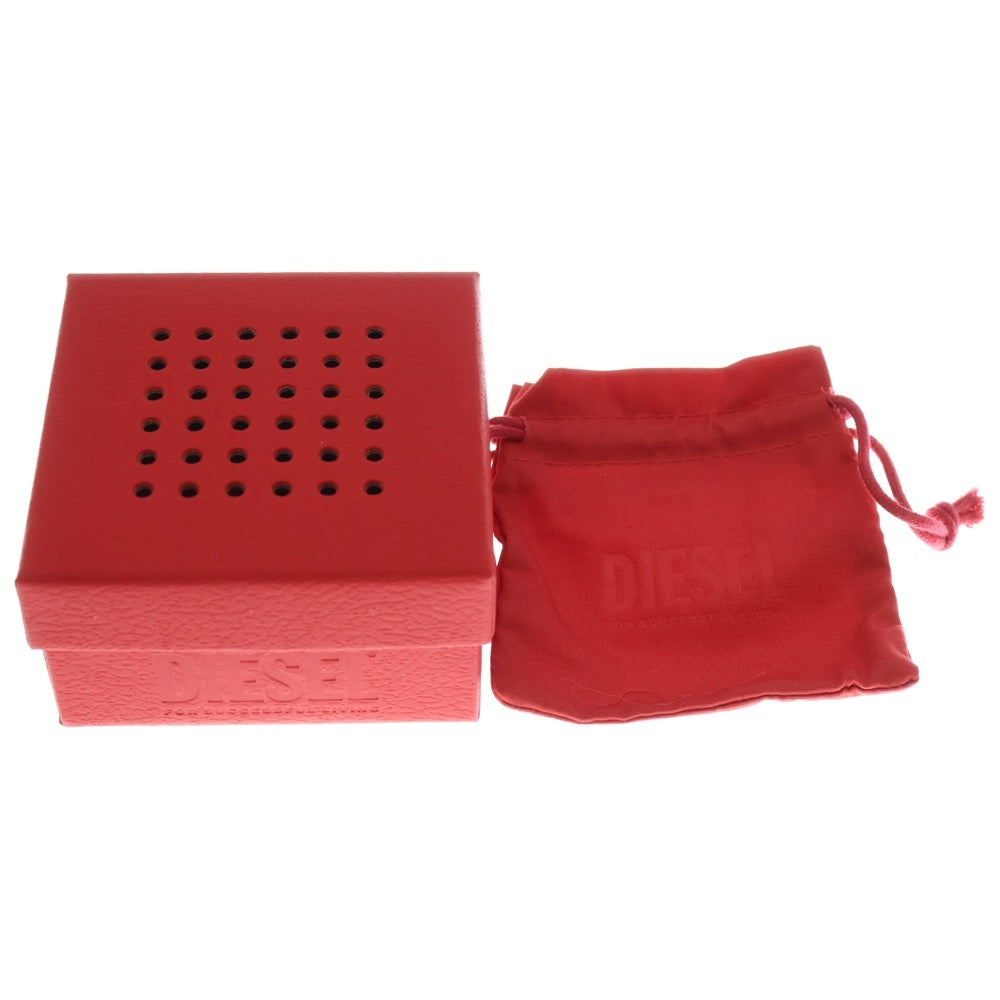 DIESEL(ディーゼル) Black Leather Stackable Bracelet DX1516040 Dロゴ レザーブレスレット ブラック