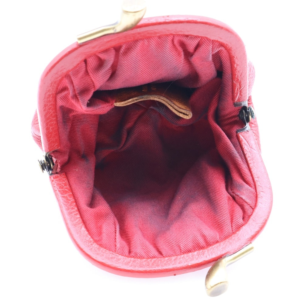 IL BISONTE(イル ビゾンテ) がま口 レザーコインケース 小物入れ レッド