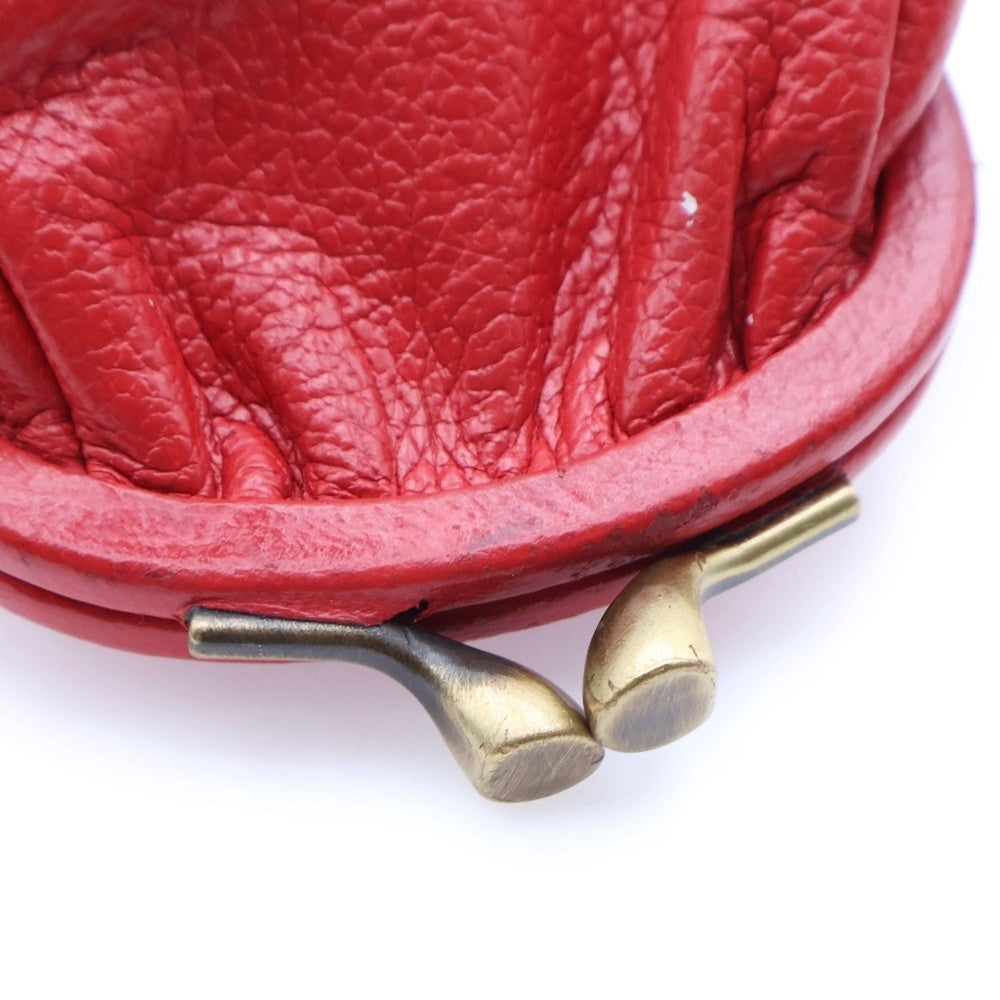 IL BISONTE(イル ビゾンテ) がま口 レザーコインケース 小物入れ レッド