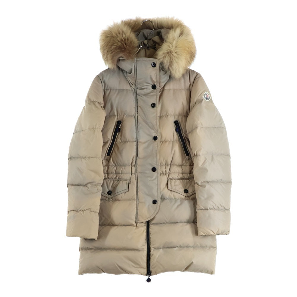 MONCLER(モンクレール) FRAGON 32093499372568065 フラゴン ファーフード付きダウンジャケット ダウンコート ベージュ レディース