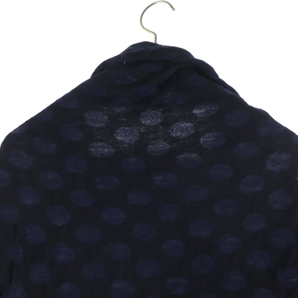 Y's(ワイズ) Dot Pattern High Neck Short Sleeve Knit YF-T56-175 ドット柄 ハイネック半袖ニットTシャツカットソー ネイビー レディース