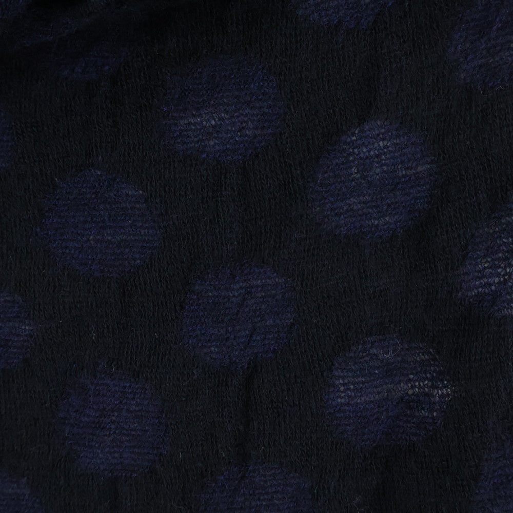 Y's(ワイズ) Dot Pattern High Neck Short Sleeve Knit YF-T56-175 ドット柄 ハイネック半袖ニットTシャツカットソー ネイビー レディース