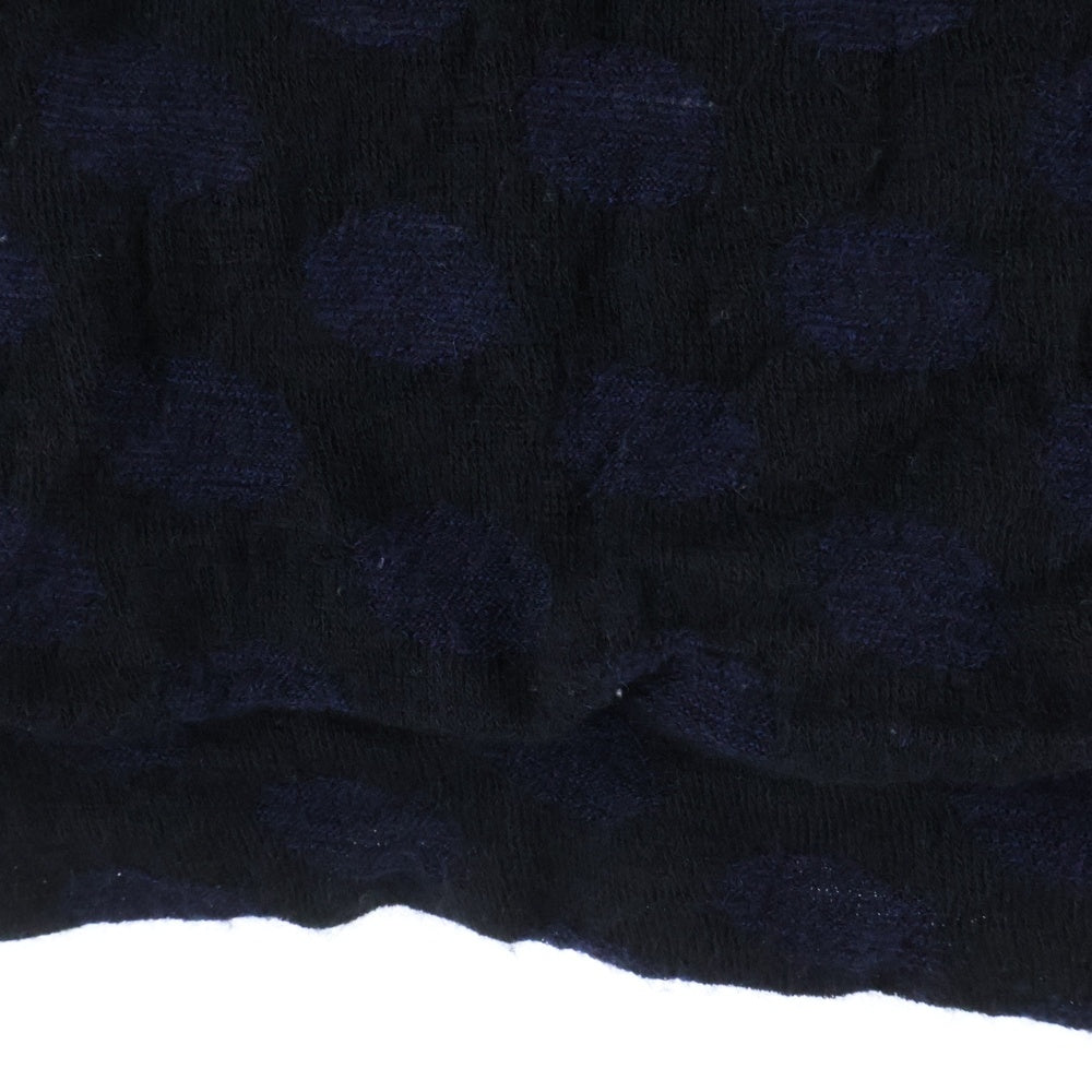 Y's(ワイズ) Dot Pattern High Neck Short Sleeve Knit YF-T56-175 ドット柄 ハイネック半袖ニットTシャツカットソー ネイビー レディース