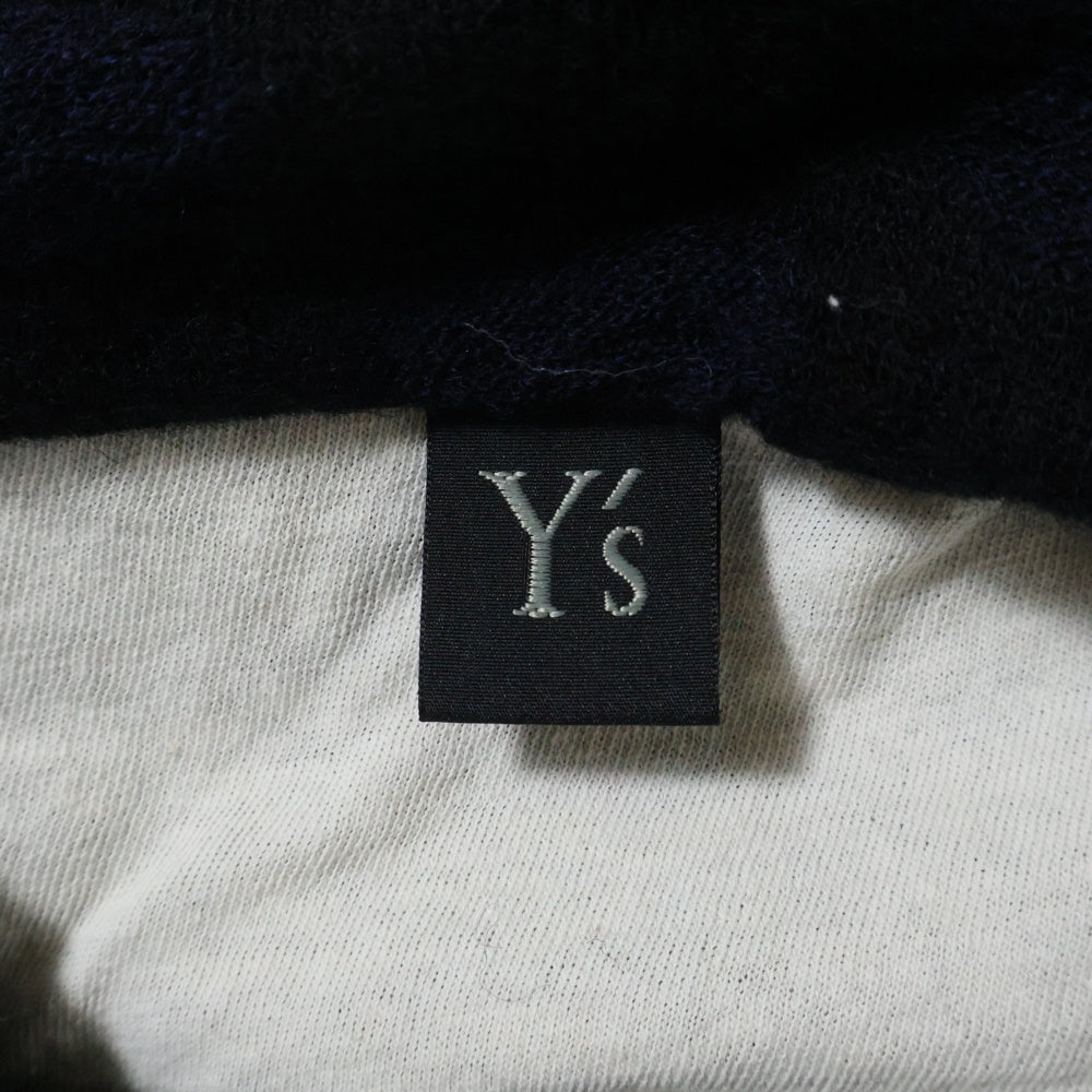 Y's(ワイズ) Dot Pattern High Neck Short Sleeve Knit YF-T56-175 ドット柄 ハイネック半袖ニットTシャツカットソー ネイビー レディース