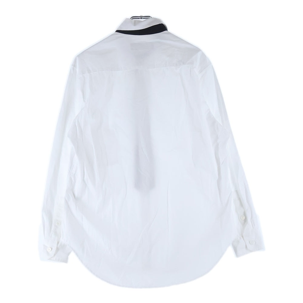 Y's(ワイズ) Black Tie Design Longsleeve Shirt FX-B82-001 ブラックネクタイデザイン 長袖シャツ ホワイト レディース