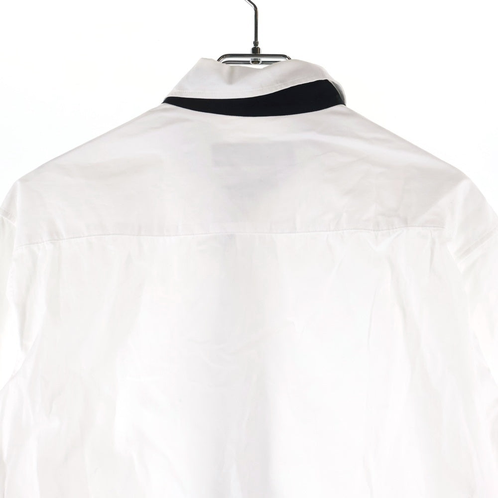 Y's(ワイズ) Black Tie Design Longsleeve Shirt FX-B82-001 ブラックネクタイデザイン 長袖シャツ ホワイト レディース