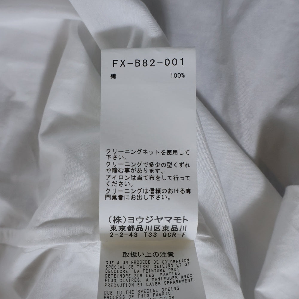 Y's(ワイズ) Black Tie Design Longsleeve Shirt FX-B82-001 ブラックネクタイデザイン 長袖シャツ ホワイト レディース