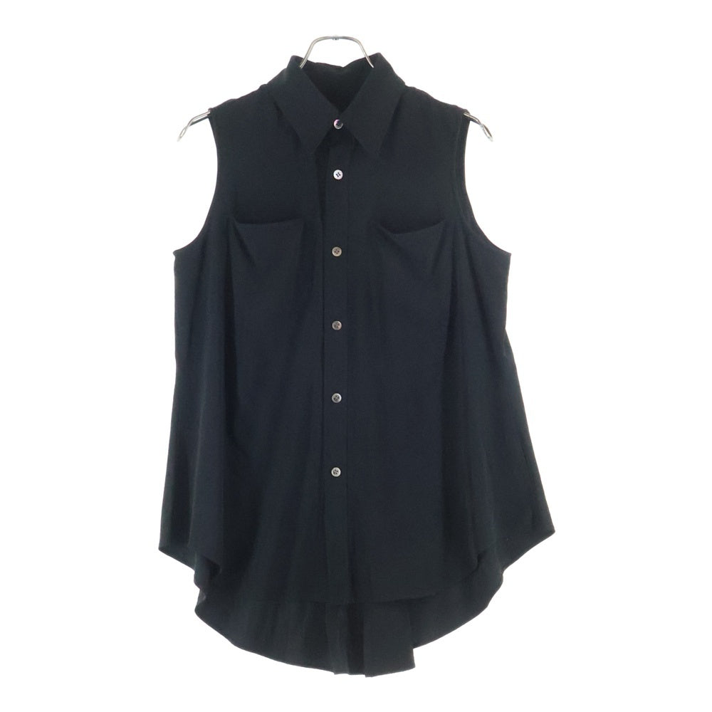 Y's(ワイズ) 17SS Sleeveless Triacetate Shirt YD-B10-505 トリアセテート ノースリーブ シャツ ブラック レディース