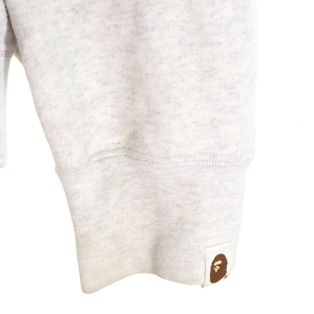 A BATHING APE(アベイシングエイプ) Head One Point Relaxed Fit Pullover 001PPH701007M ヘッドワンポイント リラックスド フィット プルオーバーパーカー フーディ グレー