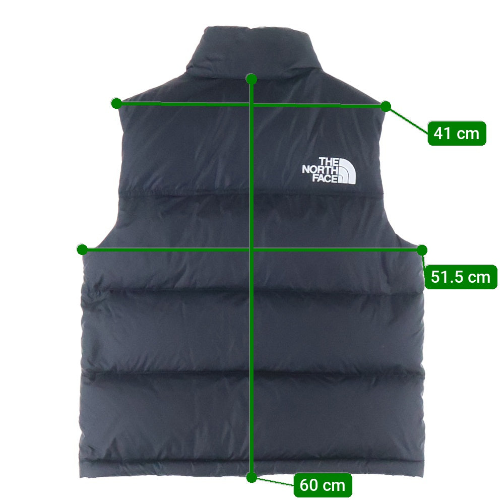 THE NORTH FACE(ザノースフェイス) RETRO NUPTSE VEST NF0A3XEP フロントワンポイントロゴ刺繍 ジップアップダウンベスト ブラック