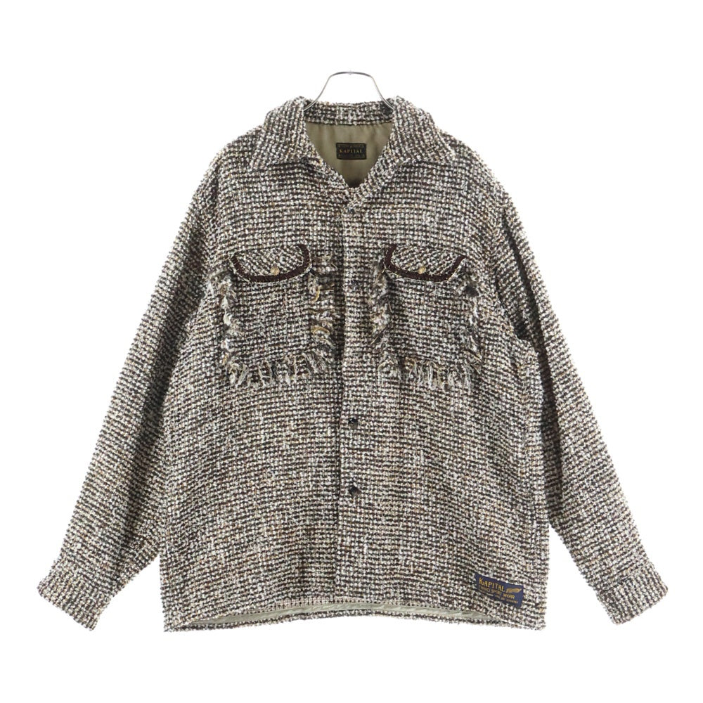 KAPITAL(キャピタル) fancy tweed board shirt ファンシー ツイード ボード 長袖シャツジャケット ピンク K2410LS092