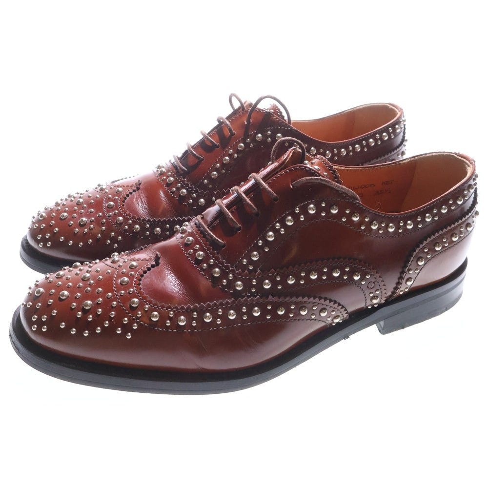 Church's(チャーチ) BURWOOD MET TABAC ポリッシュドバインダー オックスフォードブローグ スタッズ ブラウン DE002 レディース