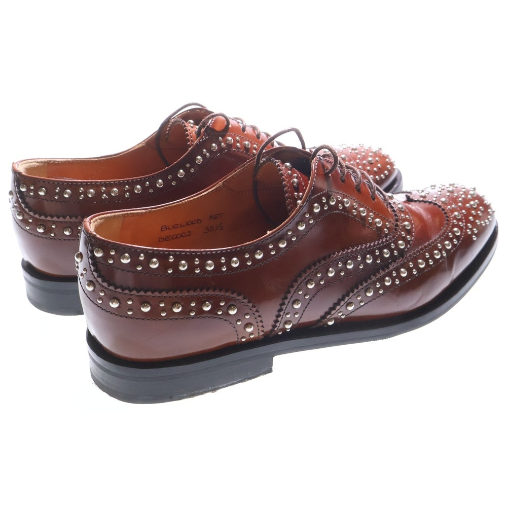 Church's(チャーチ) BURWOOD MET TABAC ポリッシュドバインダー オックスフォードブローグ スタッズ ブラウン DE002 レディース