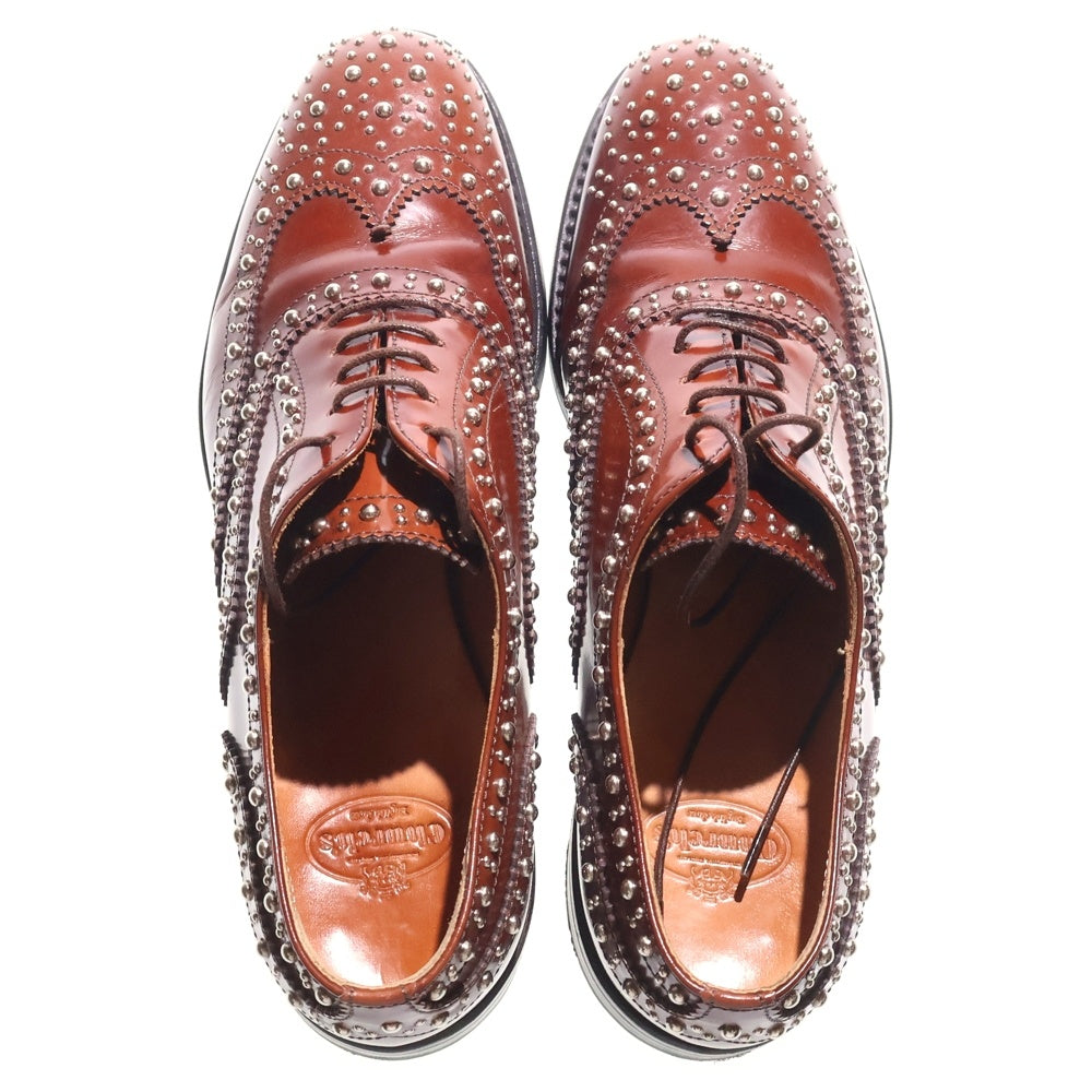 Church's(チャーチ) BURWOOD MET TABAC ポリッシュドバインダー オックスフォードブローグ スタッズ ブラウン DE002 レディース