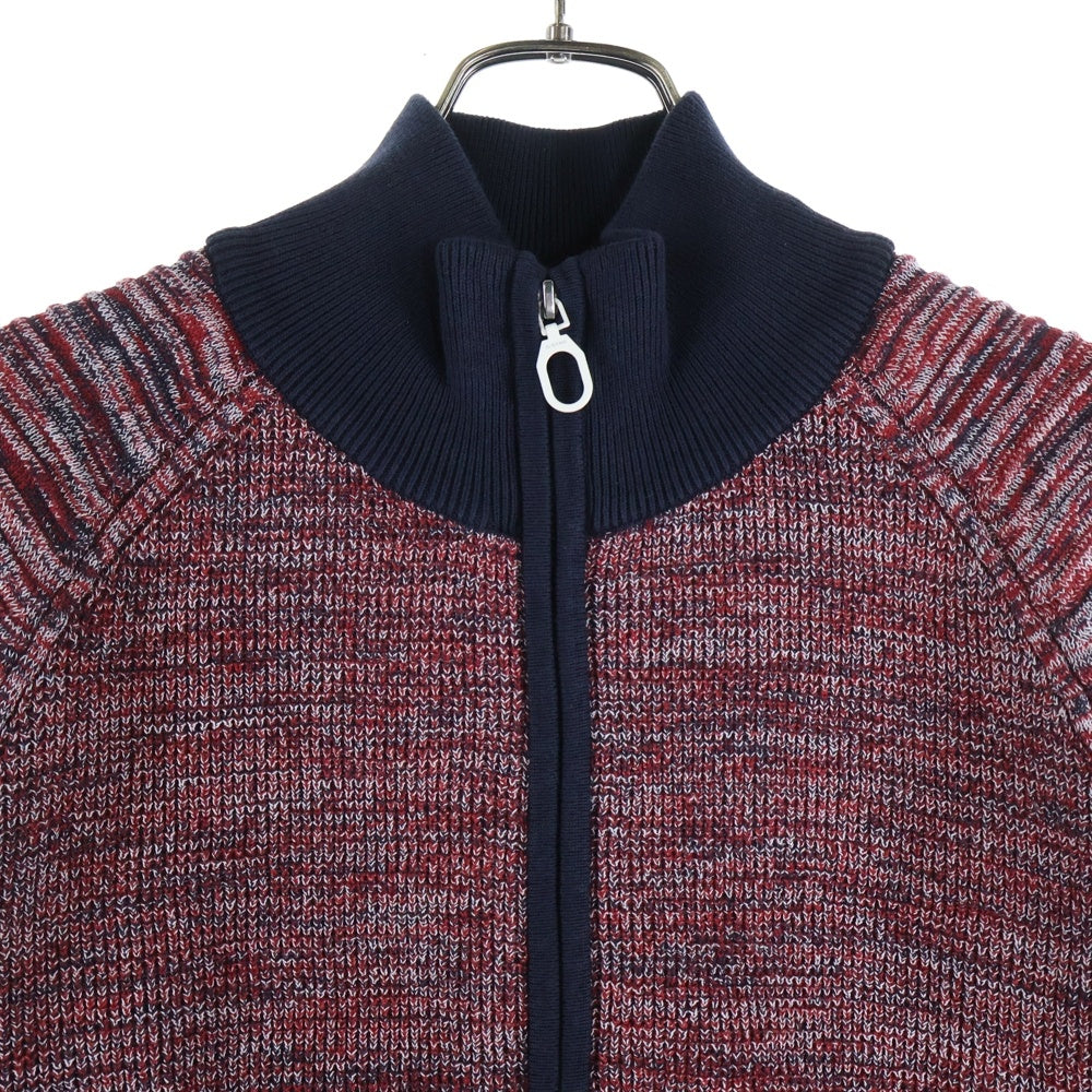 G-STAR RAW(ジースターロウ) Suzaki Stripe Zip Through Knit フルジップ オーガニックコットン セーター レッド系 D12747-B155-A266