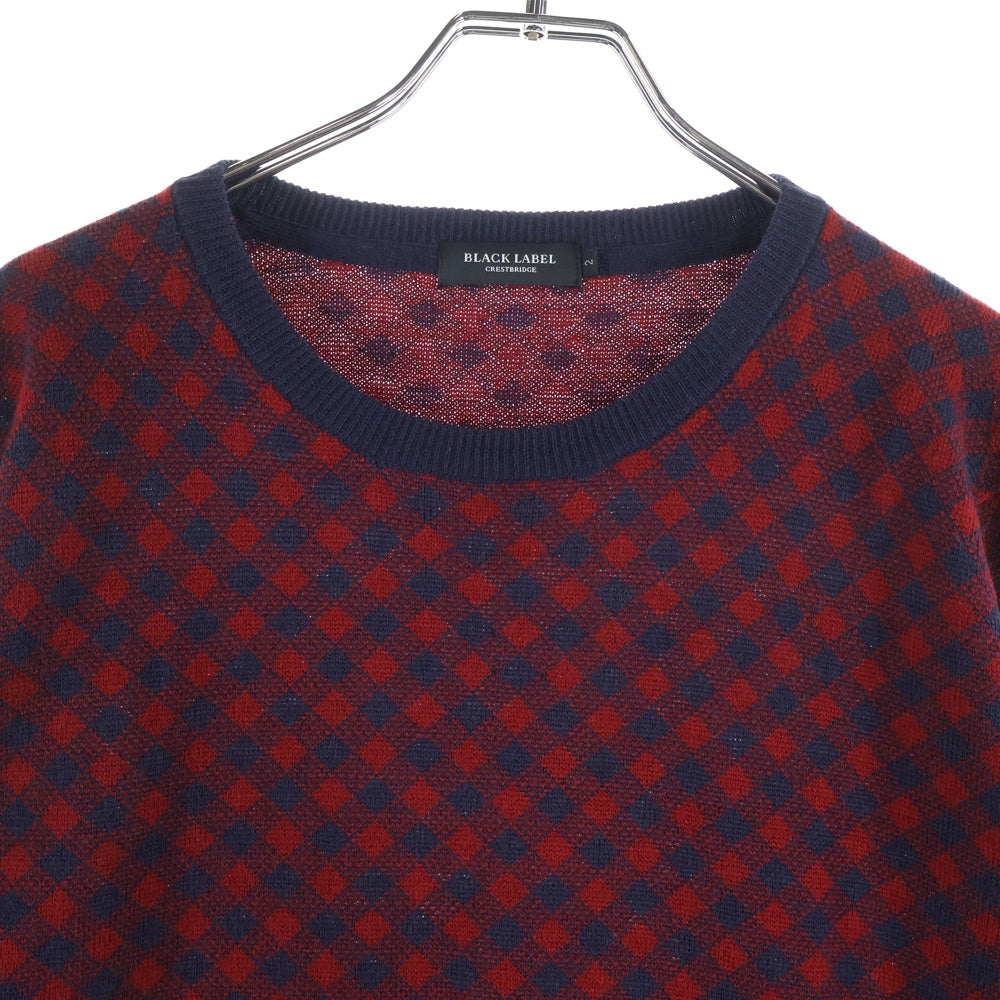 BLACK LABEL CRESTBRIDGE(ブラックレーベルクレストブリッジ) ニット チェック柄 ネイビー/レッド 51N13-212-182
