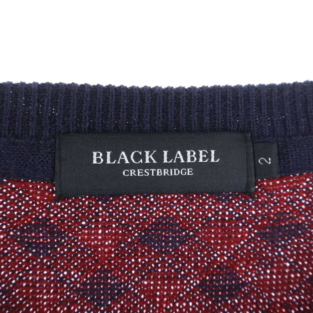 BLACK LABEL CRESTBRIDGE(ブラックレーベルクレストブリッジ) ニット チェック柄 ネイビー/レッド 51N13-212-182