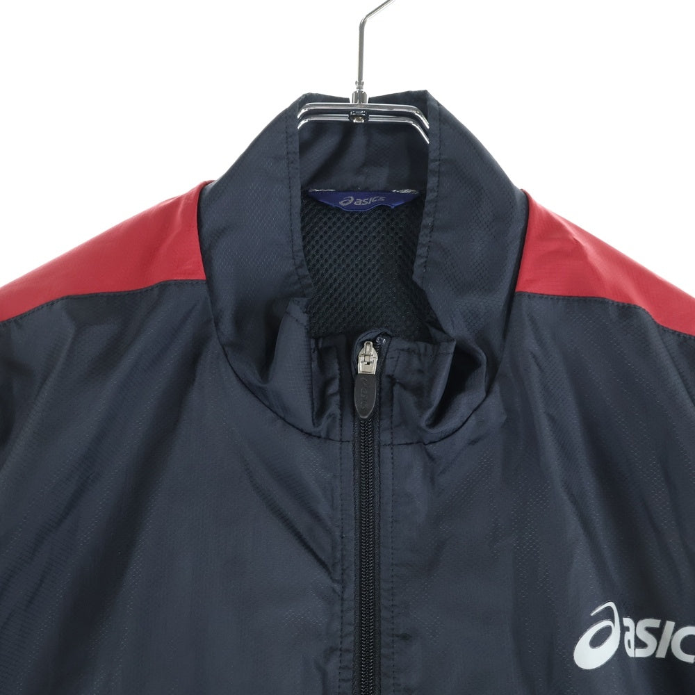 ASICS(アシックス) Nylon Jacket XTW50F フロントロゴナイロンジャケット ウィンドブレーカー ブラック