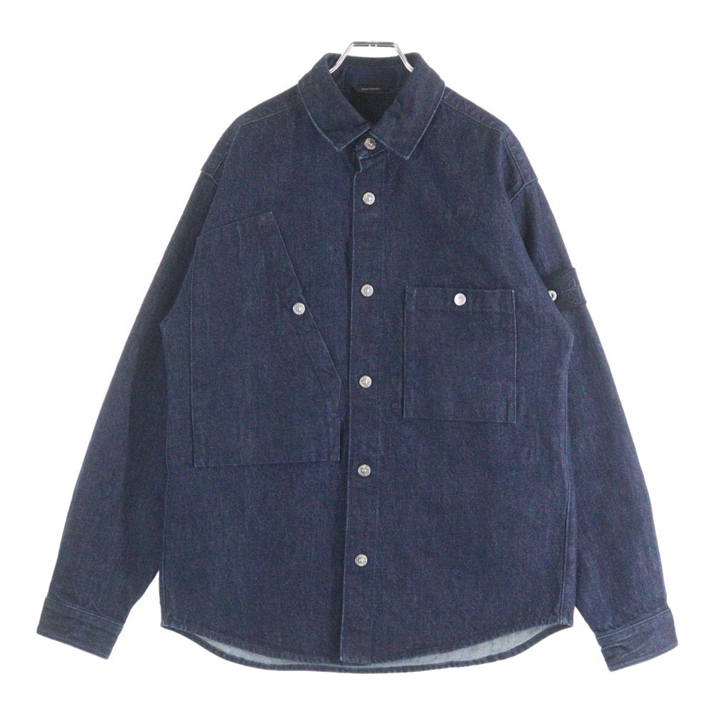 STONE ISLAND(ストーンアイランド) 25AW Denim Shirts K2S151100008 袖ロゴワッペン デニム長袖シャツ デニムジャケット インディゴ
