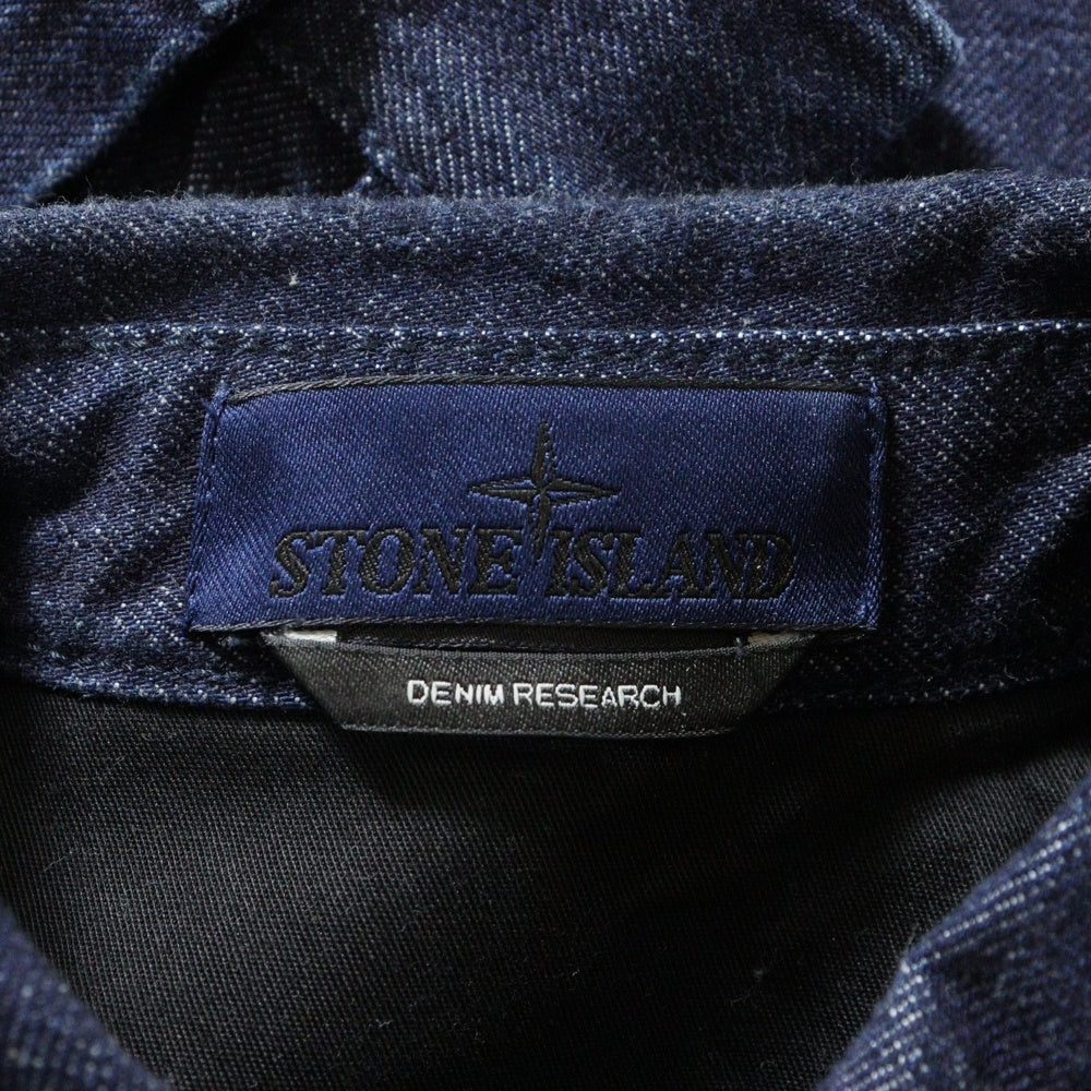 STONE ISLAND(ストーンアイランド) 25AW Denim Shirts K2S151100008 袖ロゴワッペン デニム長袖シャツ デニムジャケット インディゴ