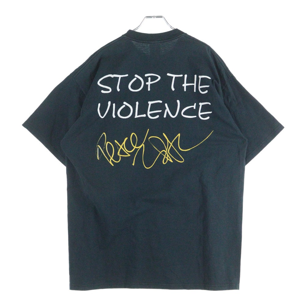 VINTAGE(ヴィンテージ) 90s 2PAC STOP THE VIOLENCE JERZEESタグ 両面プリントクルーネック半袖Tシャツカットソー ダークグリーン
