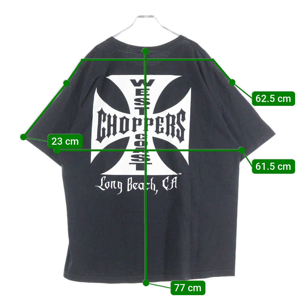 VINTAGE(ヴィンテージ) West Coast Choppers ウェスト コースト チョッパーズ 00s モーターサイクル バイカーTシャツ 両面プリント クルーネック半袖Tシャツカットソー ブラック