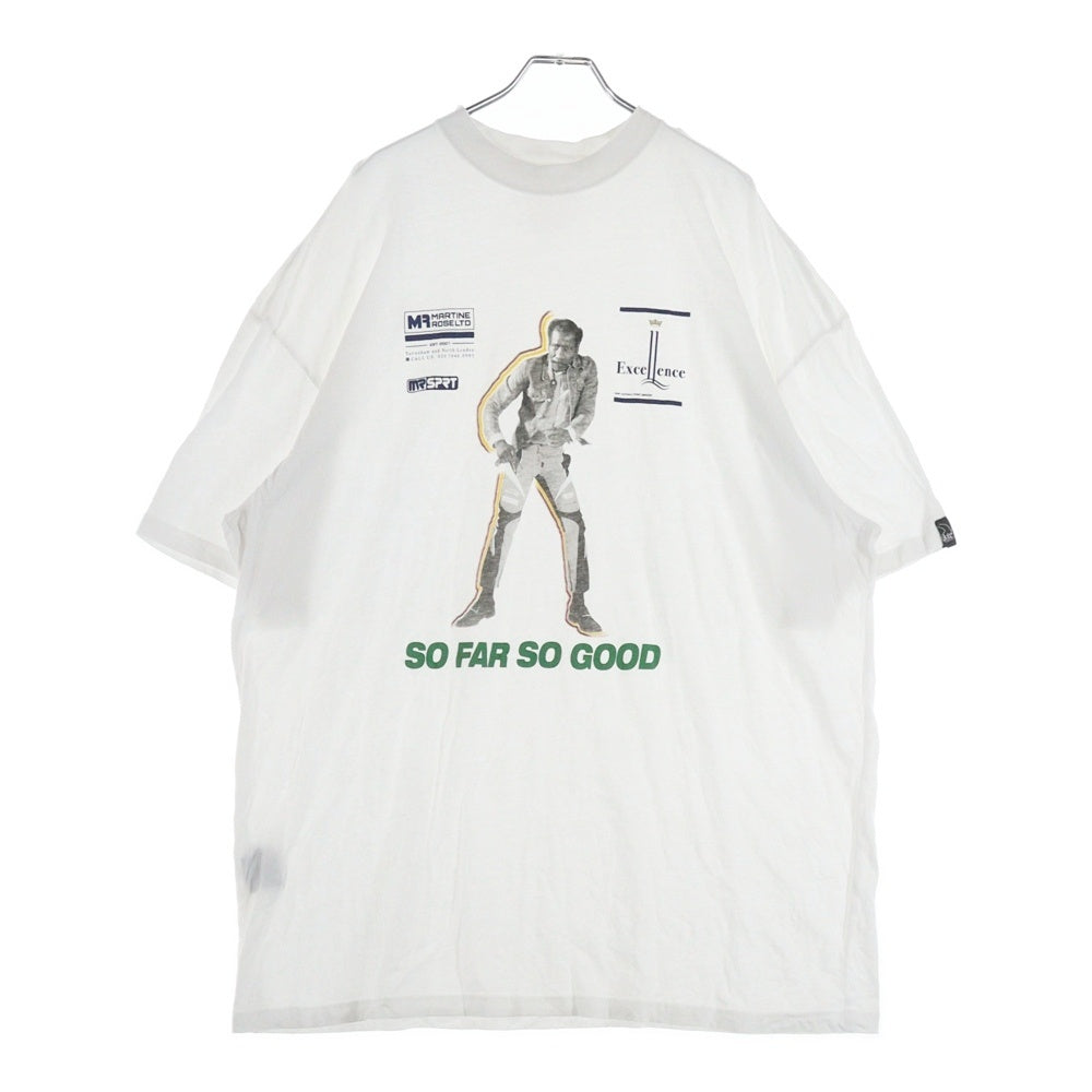 MARTINE ROSE(マーティンローズ) OVERSIZED T-SH EXCEL オーバーサイズ フロントプリント クルーネック半袖Tシャツカットソー ホワイト