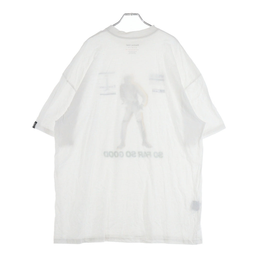 MARTINE ROSE(マーティンローズ) OVERSIZED T-SH EXCEL オーバーサイズ フロントプリント クルーネック半袖Tシャツカットソー ホワイト