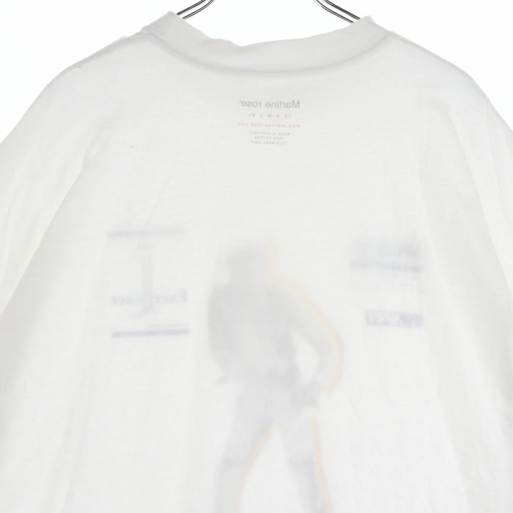 MARTINE ROSE(マーティンローズ) OVERSIZED T-SH EXCEL オーバーサイズ フロントプリント クルーネック半袖Tシャツカットソー ホワイト